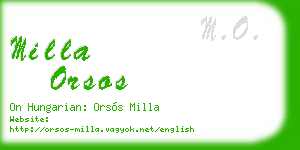 milla orsos business card